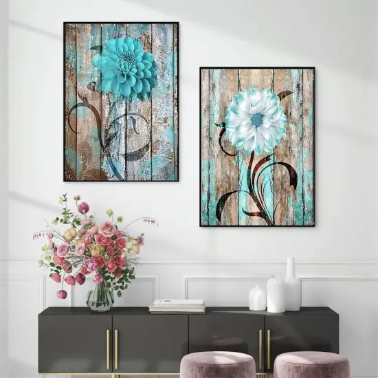 2-Piece Rustic Flower Diamond Painting Kits for Adults,Farmhouse 5D Diamond Art Kits for Beginner {5}