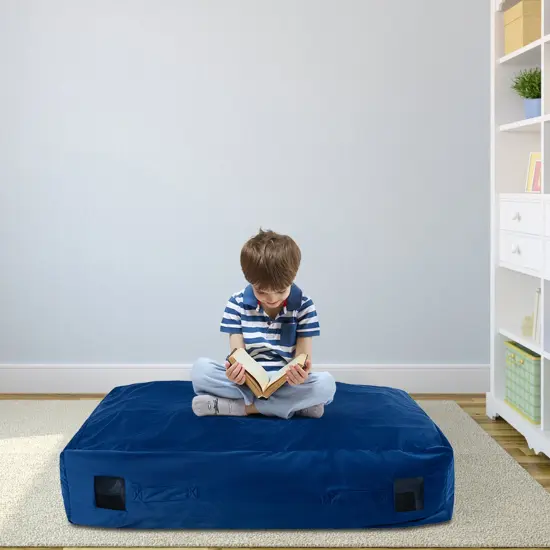 Soft Foam Sensory Crash Pad for Kids with Washable Velvet Cover Blue {2}