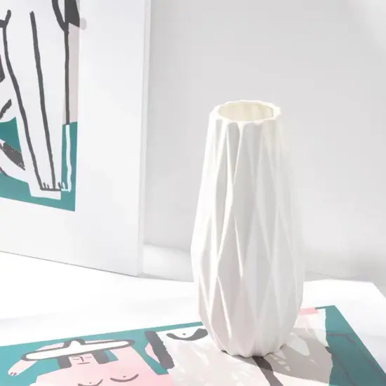 White vases for Flowers Modern Simple Ceramic Dried Flower vase Nordic Style Vase Modern Creative Simplicity Vase Flower Vase Decoration Flower Container Desktop Adornment White 7.5inch {5}