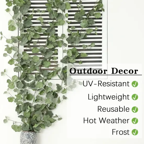 Begonia Artificial Vines, 67" Silk Vine Garland with Green Leaves, Fake Hanging Plants Greenery Decor for Home, Bedroom, Wall, Party, Wedding Decoration {3}