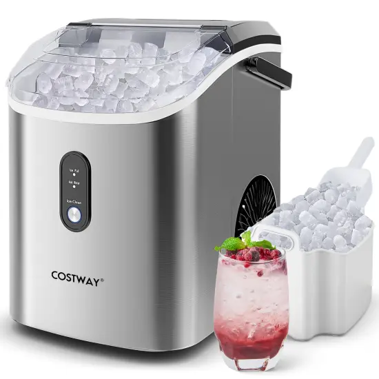 Nugget Countertop Ice Maker with Soft Chewable Pellet Ice-Silver {1}