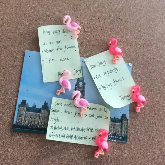 Flamingo Push Pins 30 Pieces Pink Thumbtack Cartoon Animal Push Pin Office Supplies for Message Photo Postcard Note Paper Decorative Pins(Flamingo) {4}