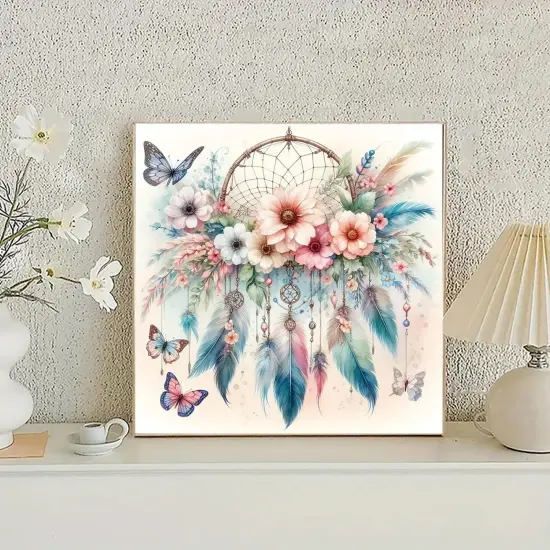 Diamond Art Painting Kits for Adults, Dreamcatcher 5D Diamond Painting Dots Art Kits for Adults Beginner, DIY Full Round Gem Crystal Art Paint by Diamond Butterfly, Home Wall Decor 14x 14 in {2}