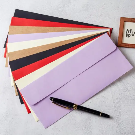 50 Pack #10 Business Envelopes Self Seal 4x9 Standard Envelopes for Business, Invoices, Letter Mailing, 4 1/8 x 9 1/2 Inches (Red, 4.13 x 9.49) {5}