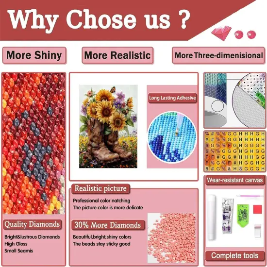 Diamond Painting Kits for Adults- 5D Sunflower Flowers Diamond Art Kits for Adult {2}