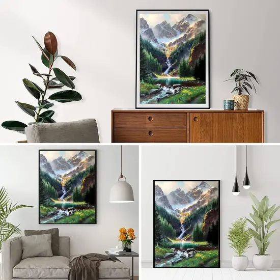 Diamond Painting Kits,Waterfall Diamond Art for Adults,Mountain 5d Diamond Painting Kits for Adults,Scenery Diamond Art Kits with Diamond Painting Accessories for Home Wall Decor 12 x 16inch {2}
