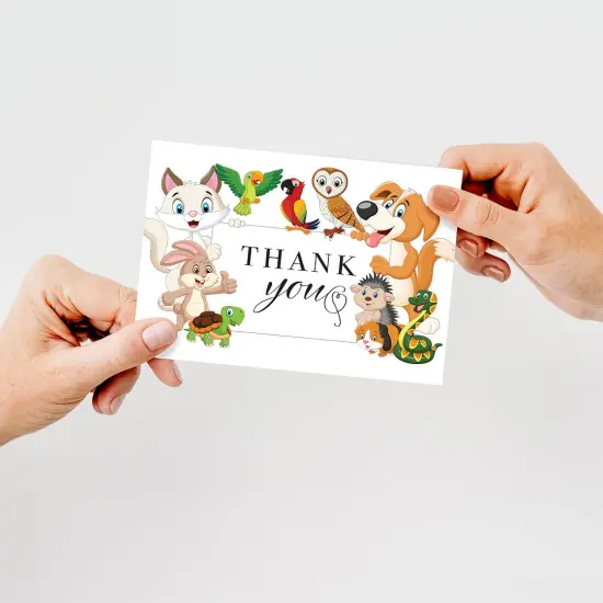 Great Papers! Whimsical Animal Pals Thank You Note Card and White Envelope, 4.875" x 3.375", 24 count {3}
