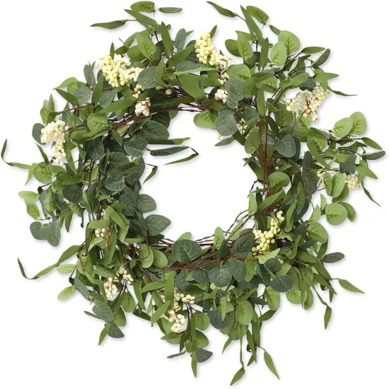 Spring Faux Eucalyptus Garland Plant Wedding Faux Eucalyptus Leaves Greenery Garland Vines Hanging DIY Decoration for Easter Home Party Backdrop Mantle Wall Decor {1}