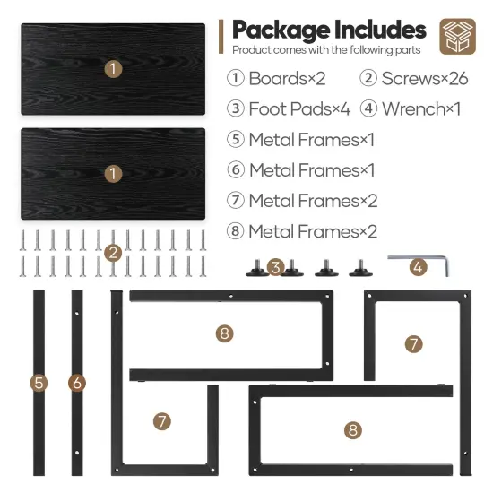 Heavy Duty Wooden Step Stool for Adults & Kids &ndash; 500 lbs Capacity 2-Step Stool with Non-Slip Pads, Compact 15x15x13 Inch Bed Steps for High Beds, Kitchen, Bathroom, Office {4}