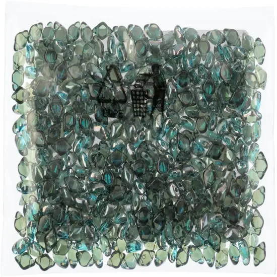 Matubo 2-Hole Czech Glass Gemduo Beads, 50g Aquamarine Celsian {2}