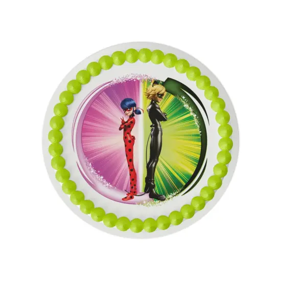 Miraculous: Tales of Ladybug & Cat Noir – Duo Power Edible Cake Topper {4}