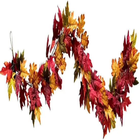 6 Ft Lighted Fall Garland - 35 Warm White LED with Timer {2}