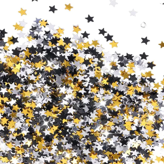 3000Pcs Silver Glitter Star Table Confetti {1}