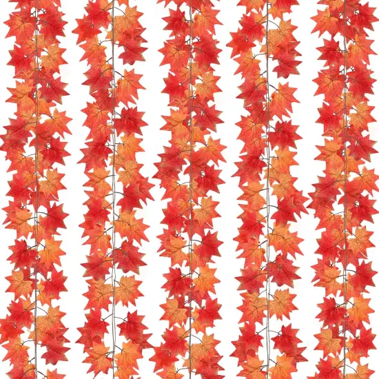 5 Pack Fall Leaf Garland, Hanging Vines Garland Artificial Fall Maple Leaves {1}