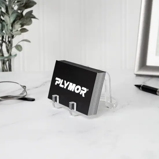 Plymor Clear Acrylic Ribbon-Style Display Easel, 1.875" H x 1.75" W x 2.625" D {3}