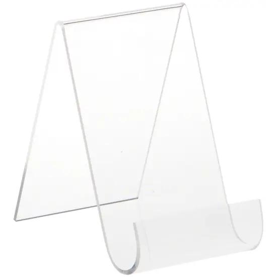 Plymor Clear Acrylic Flat Back Display Easel with Rounded Front, 5.5" H x 3.5" W x 5.5" D {1}