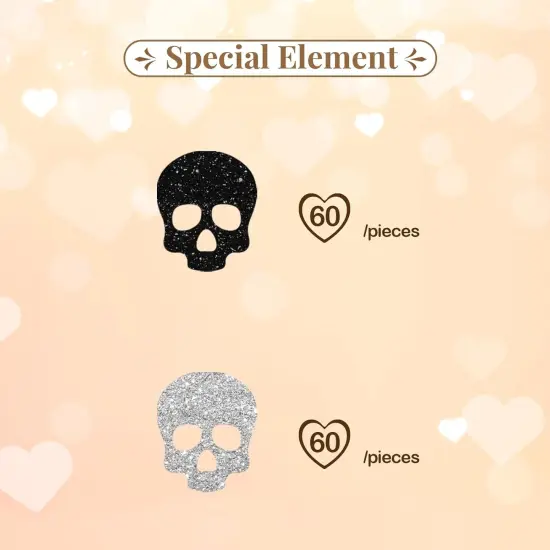 120pcs Skull Confetti, Skeleton Paper {2}