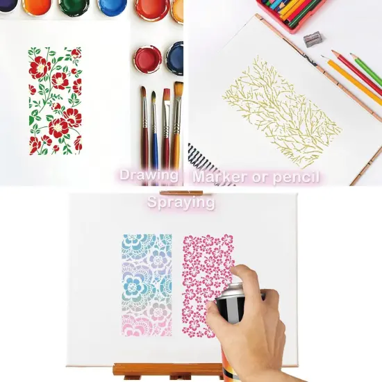 Floral Stencil Art for Painting, Texture Leaf Background (Floral) {4}