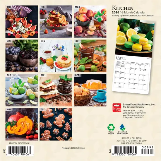 Kitchen | 2026 7 x 14 Inch (Hanging) Monthly Mini Wall Calendar {2}