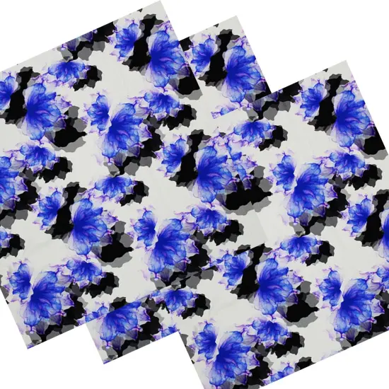 Abstract Flowers Printed Spandex Fabric {4}