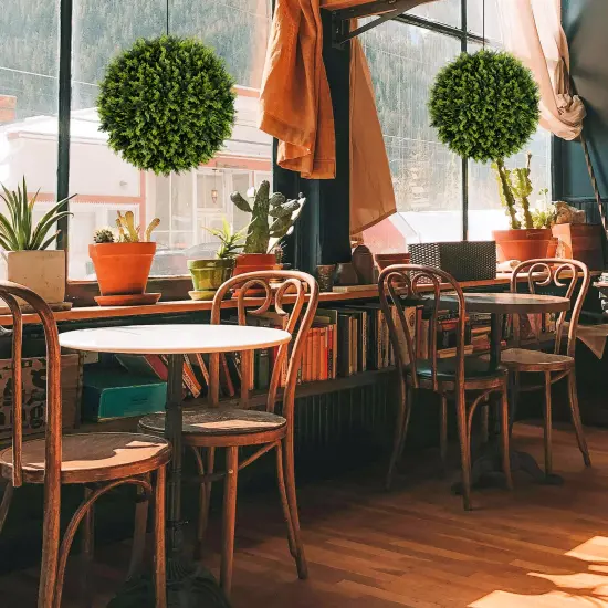 2 Pieces 18/22 Inches Indoor Outdoor Faux Decorative Balls for Patio Garden Front Door Balcony and Backyard-S {2}