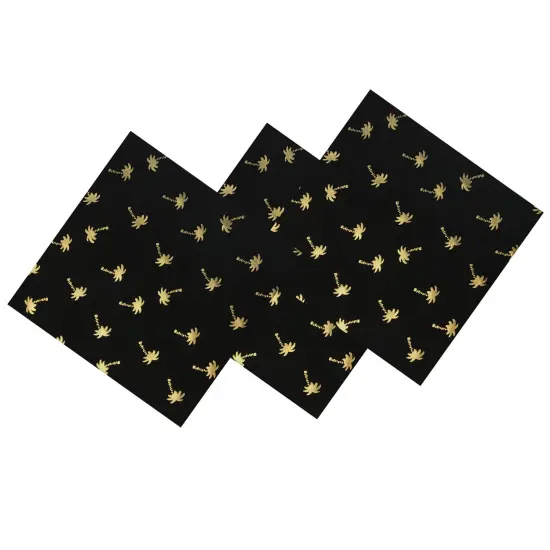 Gold Palm Trees on Black Foiled Spandex {2}