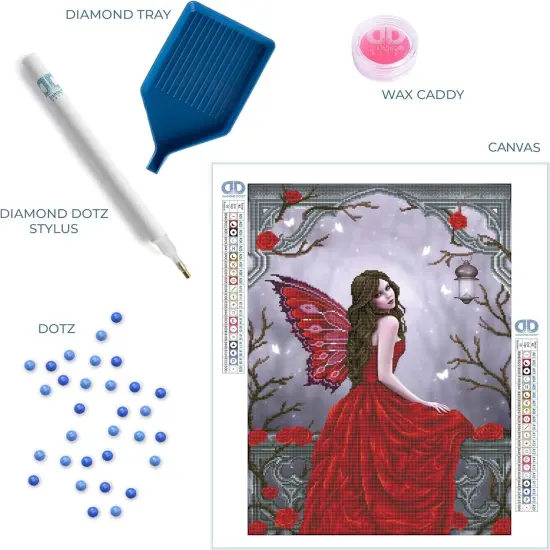 Winter Rose Fairy Art Kit, Diamond Painting for Adults, 20.5''x26.8'' {2}