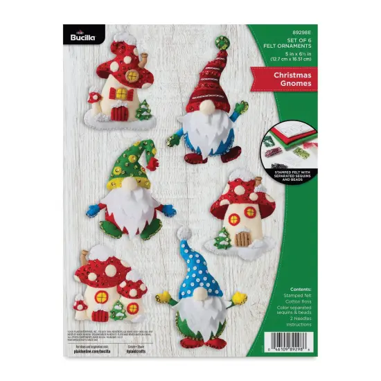Bucilla Holiday Felt Ornament Kit - Christmas Gnomes {1}