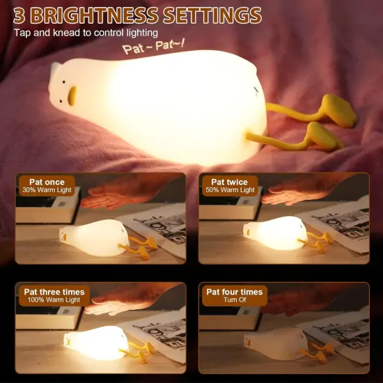 Duck Night Light - Touch Control, USB-C Charging & Timer {2}