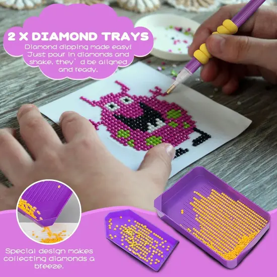 45PCs DIY Diamond Painting Tools and Accessories Kit for Kids Adults, Complete Diamond Art Tools with Diamond Art Pens Tweezers Glue Diamond Correction, Diamond Painting Accessories {4}