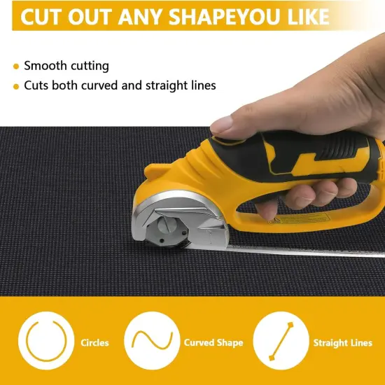 Cordless Electric Scissors，Automatic Scissors for Fabric Cutting，Cardboard Cutter Electric with 2 x Stainless Steel Rotary Blade，Power Rotary Cutter for Leather Carpet Plastic Cutting,Sewing {5}