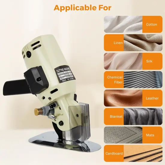Fabric Cutter Electric Cloth Cutting Machine Roller with Extra 4 Inch Rotary Blade Hand Held Fabric Slitting Machine For Multi-Layer Clothing, Textiles, Paper, Blanket, Hat, etc {4}