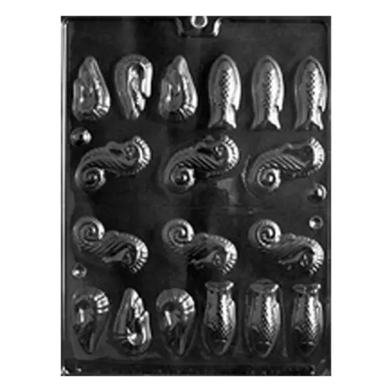 3D Shrimp Seahorse & Fish Chocolate Mold for Ocean Themed Treats {1}