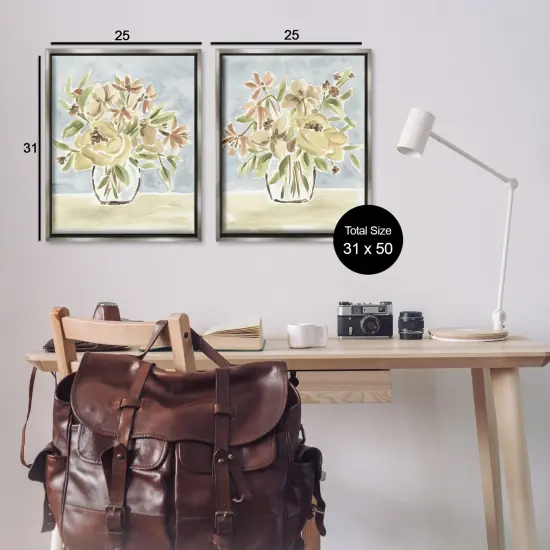 Stupell Industries Soft Bungalow Bouquets 2pc Floating Frame Set By June Erica Vess {3}