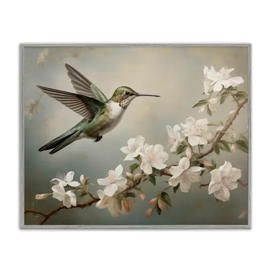 Stupell Industries Spring Hummingbird & Florals Framed Giclee By Arlington Prints {1}