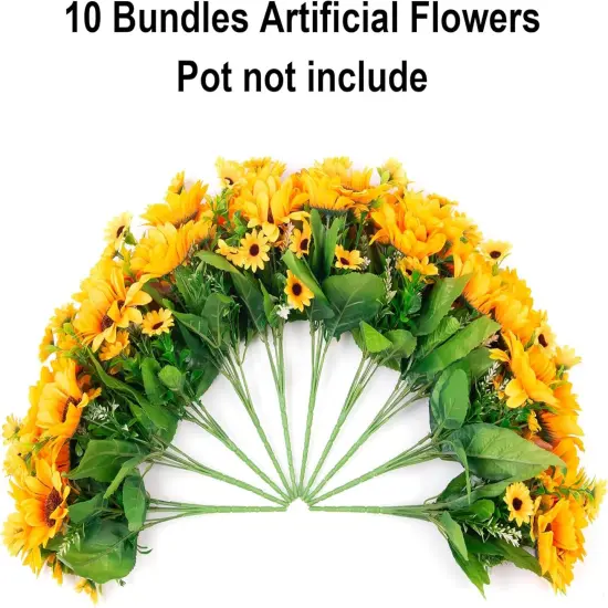 10 Bunches Artificial Summer Sunflowers {4}