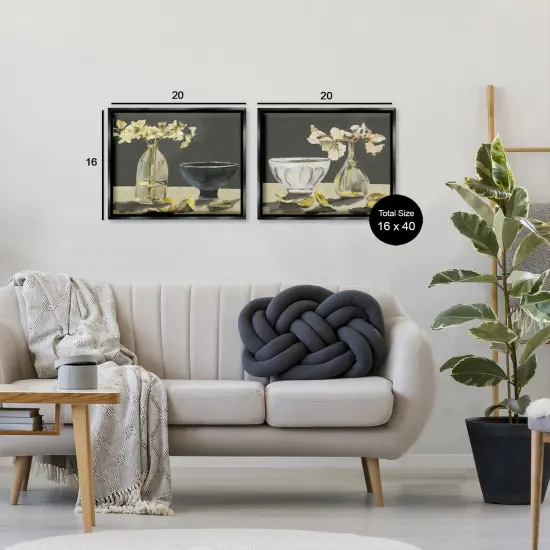 Stupell Industries Elegy in Neutral Still Life 2pc Floating Frame Set By Melissa Wang {9}