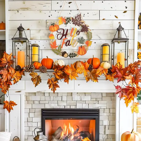 Fall Door Wreath for Front Door Sign (FALL) {4}