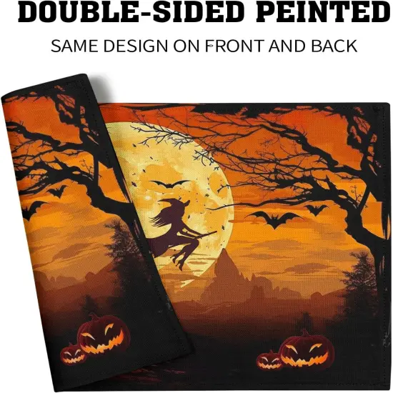 Halloween Witch Linen Placemats Set of 4 12x18(Halloween Witch) {3}