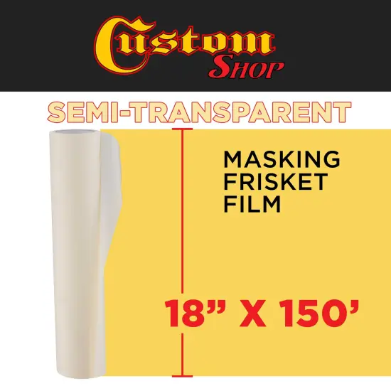 Custom Shop 18" x 150' Roll of Semi-Transparent Masking Film/Frisket for Artists, Airbrush Graphics, Auto, Tracing, Cutting Templates, Stencil Making {2}