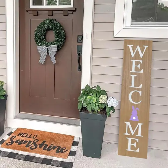 Wooden Porch Welcome Sign (Wood) {4}