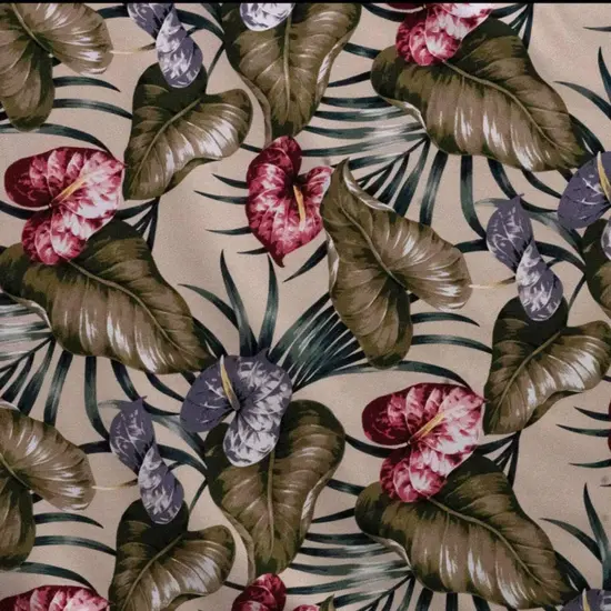 1 Yard Elephant Ear & Palm Leaves Upholstery Fabric 100% Cotton 56-58 Inches Wide {1}