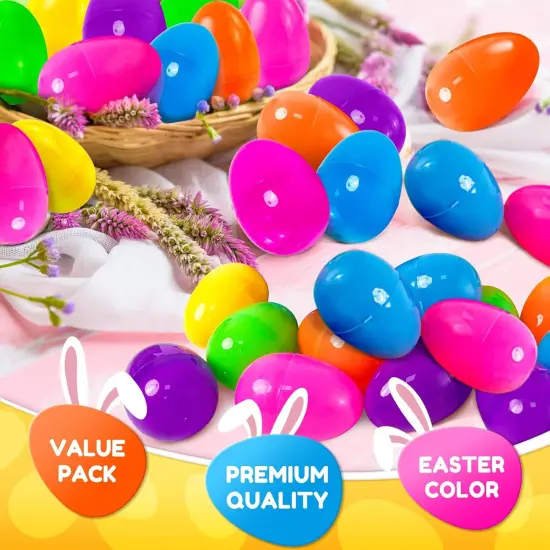 Easter Eggs, 2.7" Empty Easter Eggs Fillable, Colorful Plastic Eggs Bulks for Easter Hunt, Party Favor, Basket Stuffers Filler, Classroom Prize Supplies(168 Pack) {4}