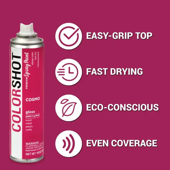 COLORSHOT Gloss Spray Paint Cosmo (Fuchsia) 10 oz. 4 Pack {4}