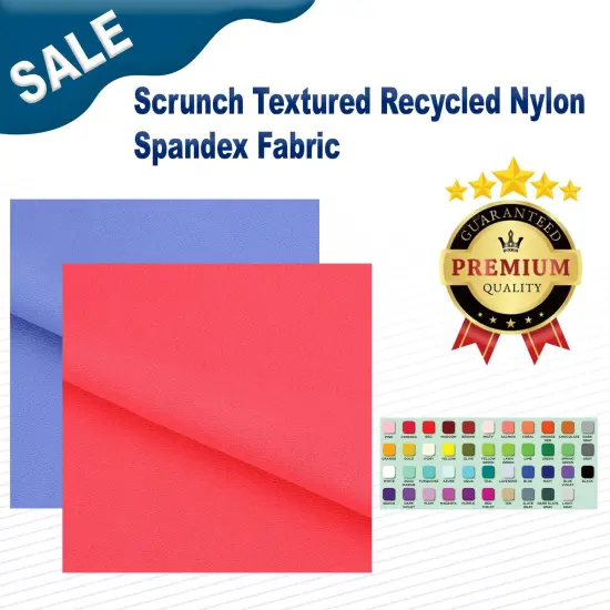 Scrunch Textured Recycled Nylon Spandex Fabric Wild Watermelon {2}