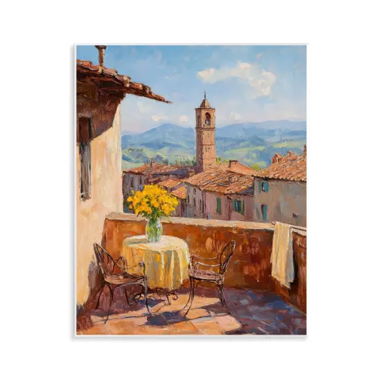 Stupell Industries Sunlit Balcony View Wall Plaque, design by Petal Prints Design {1}