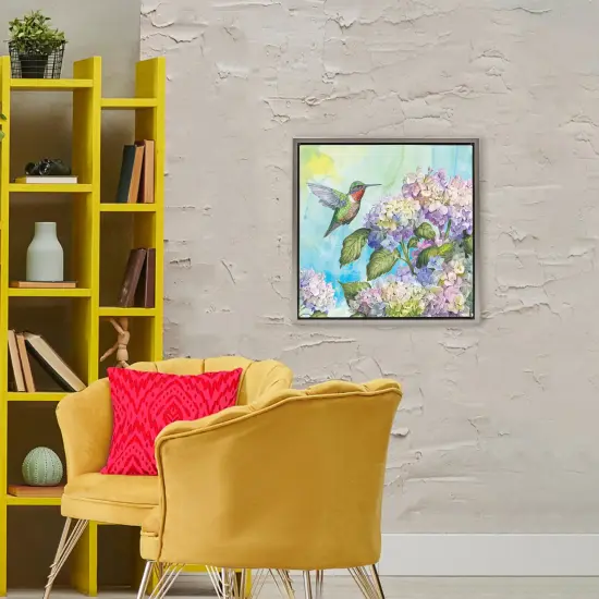 Stupell Industries Hummingbird & Hydrangeas Floating Frame, design by Tim Coffey {2}
