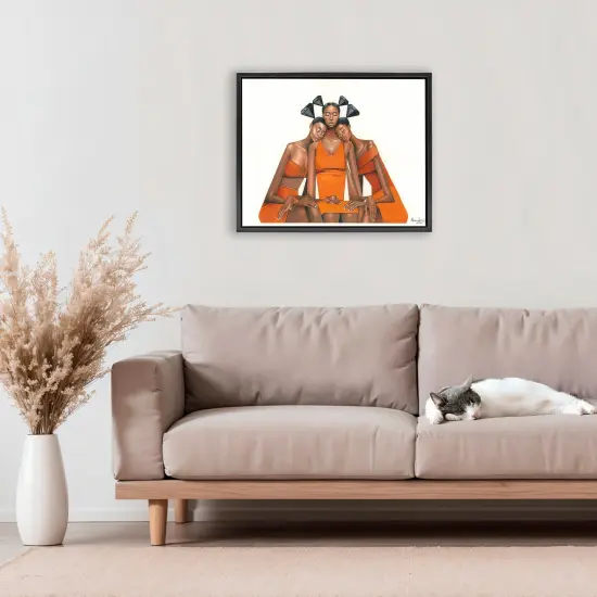 Stupell Industries Black Diamond Sisterhood Floating Frame, design by Manasseh Johnson Sr {2}