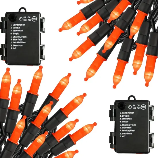 2 Pack 50 LED 16FT Halloween Orange String Lights Outdoor {1}