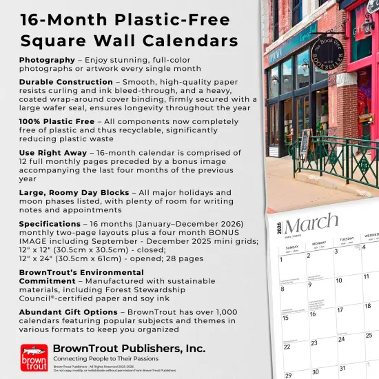 Hawkeye State | Iowa Places | 2026 12 x 24 Inch (Hanging) Monthly Square Wall Calendar | Plastic-Free {6}